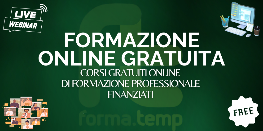 Corsi gratuiti online di formazione professionale in partenza - finanziati 